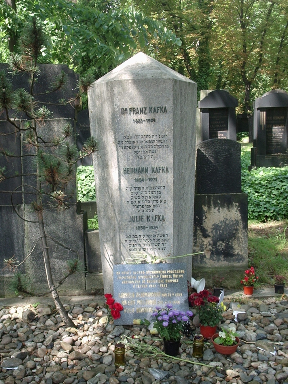 Ο τάφος του σε νεκροταφείο της Πράγας.
