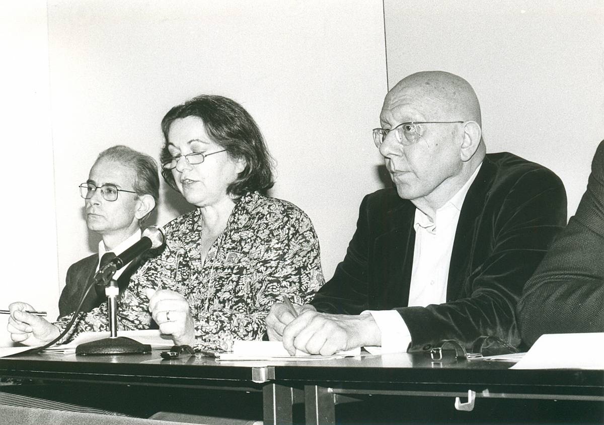 Tribune : Denys Lombard, Françoise Héritier et Cornelius Castoriadis | Collection Grigor Pop | Πηγή: https://didomena.ehess.fr