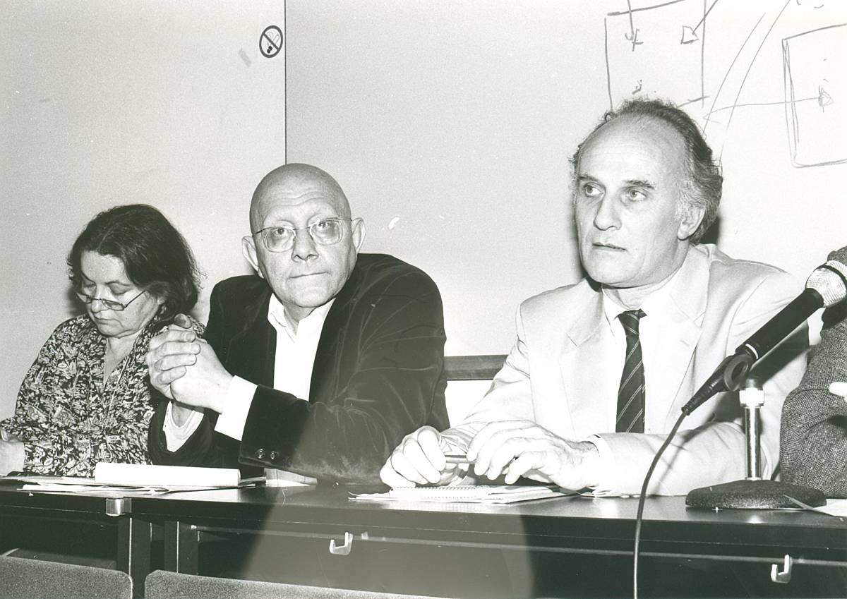 Tribune : Françoise Héritier, Cornelius Castoriadis et Maurice Aymard | Collection Grigor Pop | Πηγή: https://didomena.ehess.fr