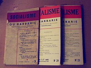 Εξώφυλλα του περιοδικού Socialisme ou Barbarie | Πηγή: https://el.wikipedia.org/wiki/